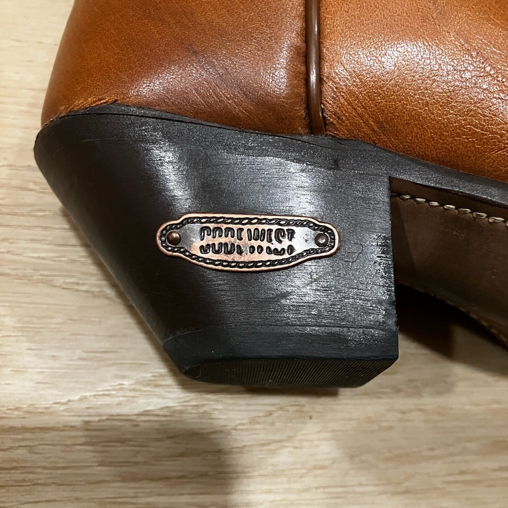 Code West Women's Tan Leather Cowboy Boots - Picture 4 of 6
